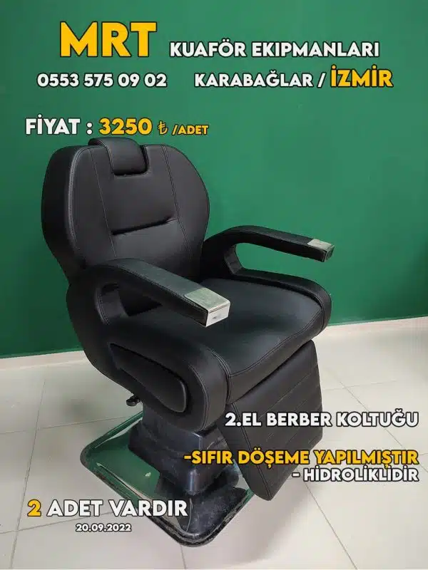 2.el Berber Koltuğu Hidrolikli – yenilenmiş, İzmir Karabağlar