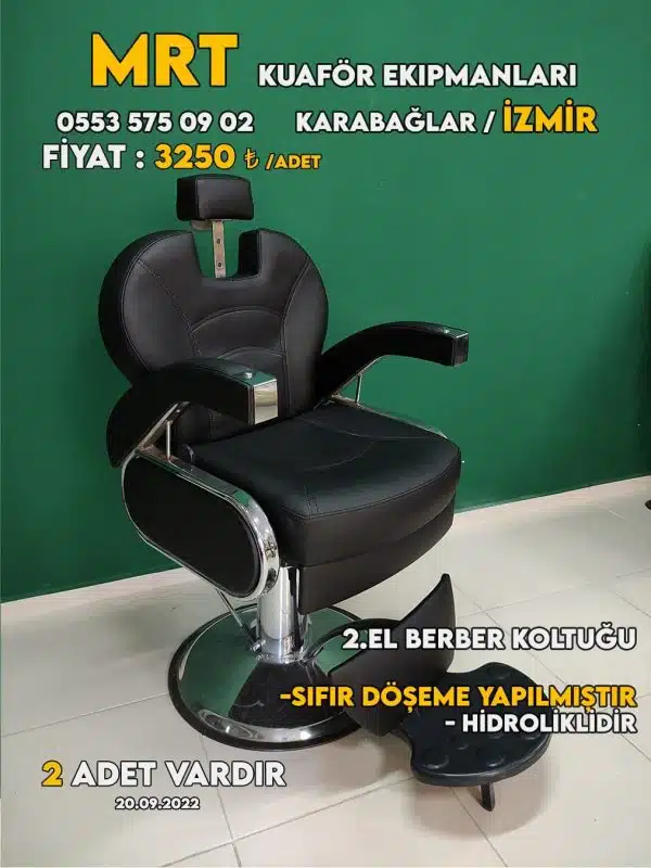 2.el Berber Koltuğu Hidrolikli – yenilenmiş, İzmir Karabağlar