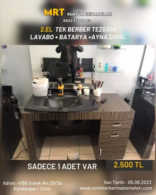 2.el Berber Tezgahı - Tekli Tezgah (Satıldı)