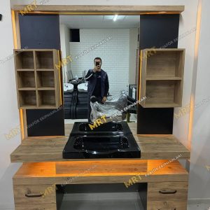 tek kişilik özel üretim berber mobilyası