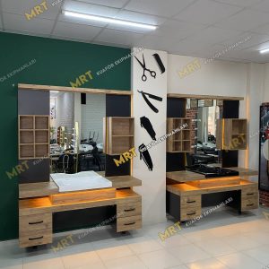 tek kişilik özel üretim berber mobilyası