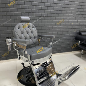 gri renk berber koltuğu, son model berber koltuğu, yeni çıkan kaliteli berber koltuğu