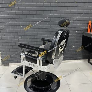 Konforlu bir deneyim için Berber Koltuğu - 124: Poliüretan dökme sünger, lazer kesim metaller, bel dayama özelliği ve elektrostatik fırın boya ile üretilmiştir. Geriye yatabilen sırt kısmı ve özel nakış işleme ile şıklığı tamamlar.