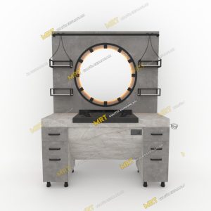 Endüstriyel chic berber mobilyası - beton görünüm ve metal detaylar