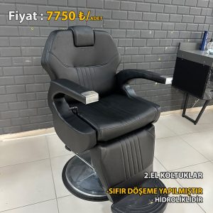 sıfırdan döşemeleri değiştirilmiş 2.el hidrolikli berber koltuğu
