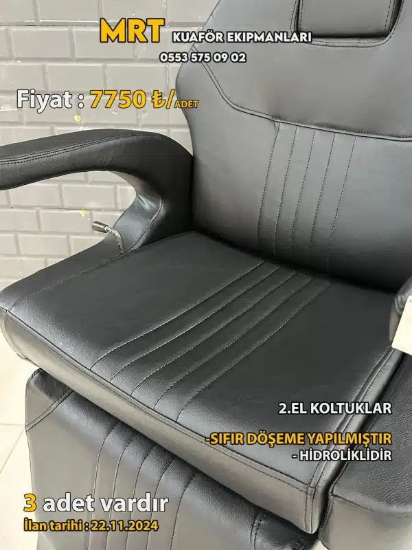 Berber Koltuğu 2.el Sıfırlanmış 3 Berber Koltuğu 2.el Sıfırlanmış farklı açıdan görünüm – yatarlı