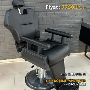 2.el berber koltuğu sıfır deri döşeme yapılıp revize edilmiş.