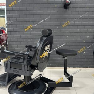 Elektrostatik fırın boyalı, 180 derece dönebilen yardımcı berber koltuğu.