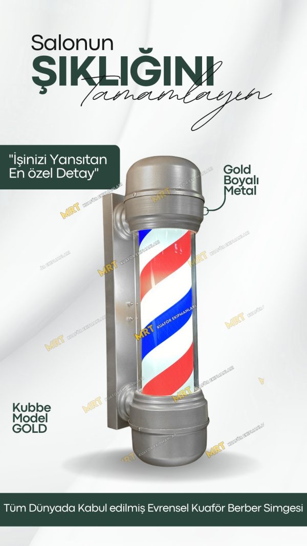 Kubbe model 70x25x20 cm ölçülerinde 1. sınıf pleksiglass berber direği