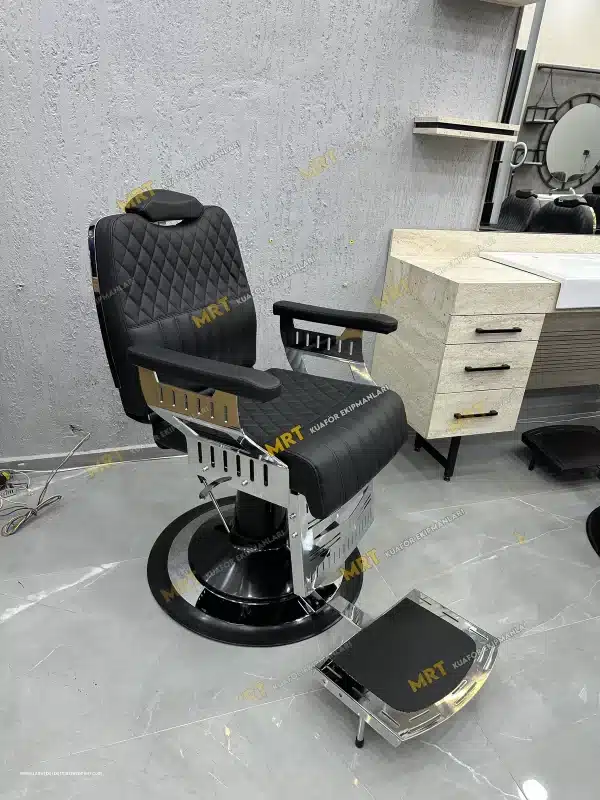 Berber Koltuğu MRT-126 - KROM – hidrolik, kapitone, lazer kesim, İzmir Karabağlar imalatı